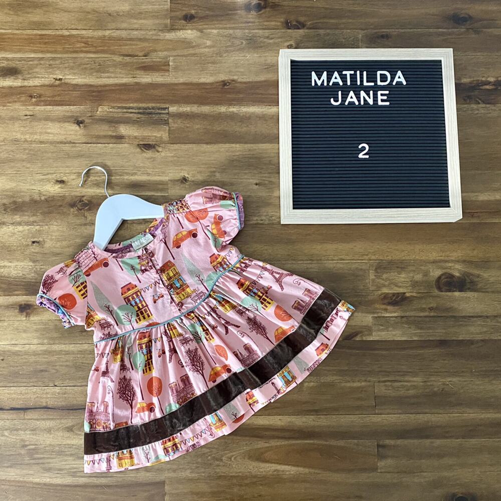 Matilda Jane Secret Fields Bon Vivant Peasant Pink Brown Short Sleeve Top 2